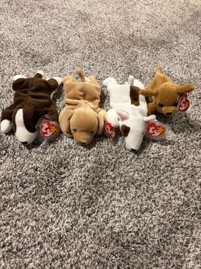 Lot of 4 original TY Beanie Babies dogs